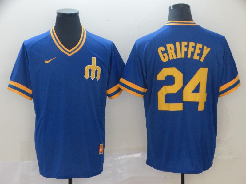 Men's Seattle Mariners Ken Griffey Jr. #24 Blue Replica Player Jerseys