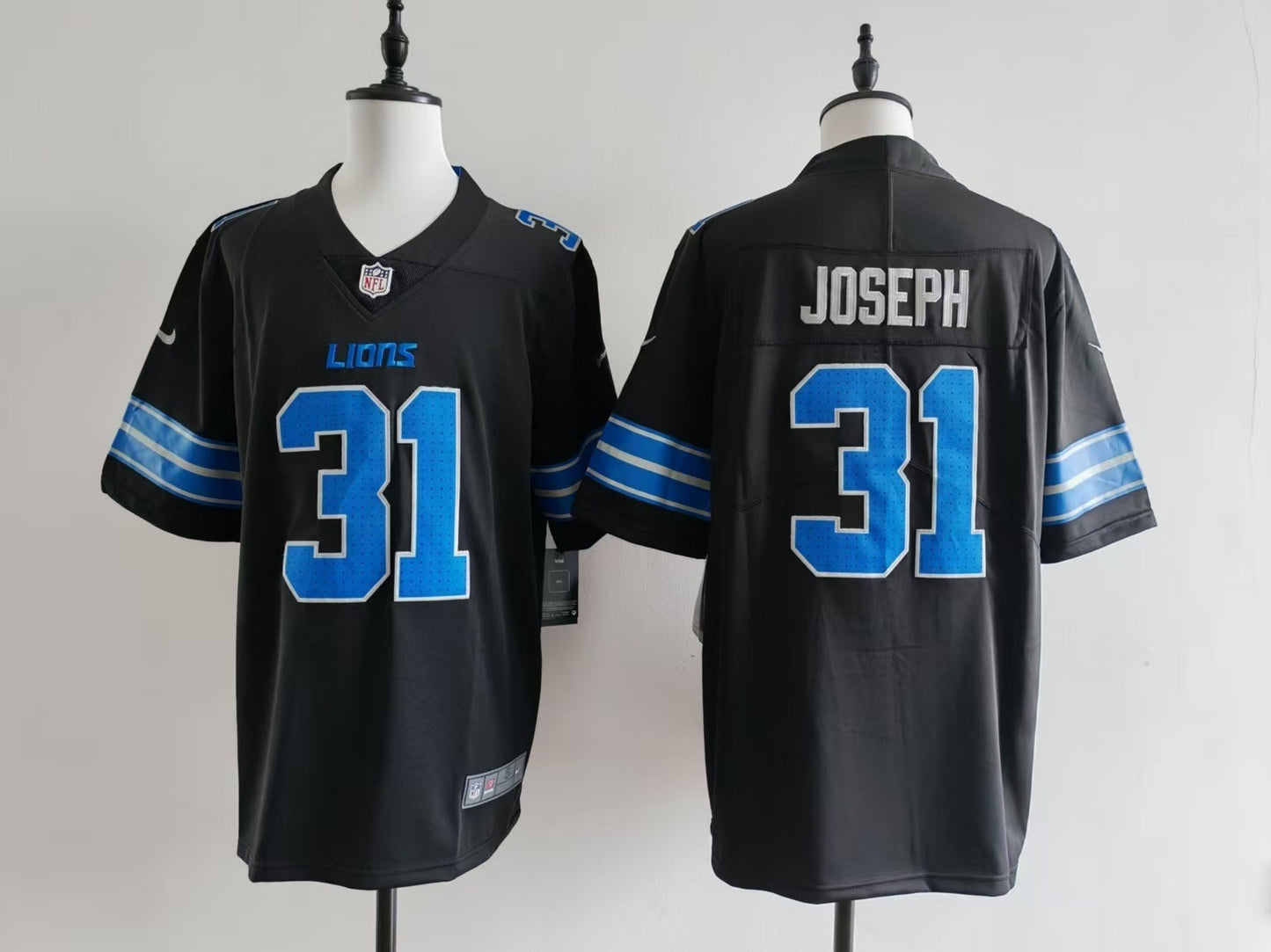 Men's Detroit Lions Kerby Joseph Jersey - Black