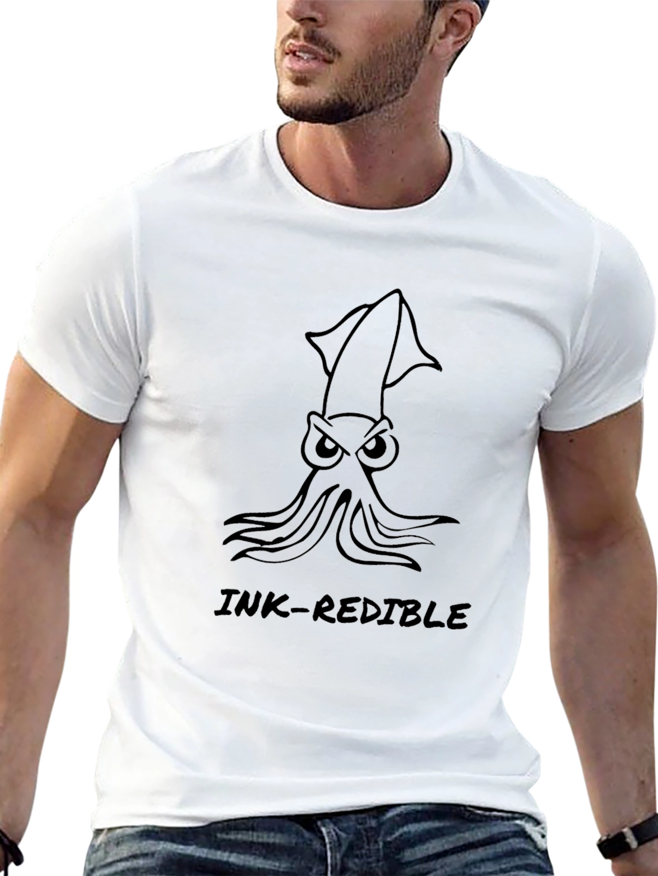 Ink-Redible Squid Graphic Black T-Shirt