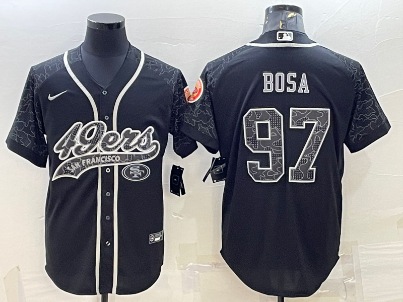 Men's San Francisco 49ers Nick Bosa #97 Black Retired Player RFLCTV Limited Jerseys Joint Edition
