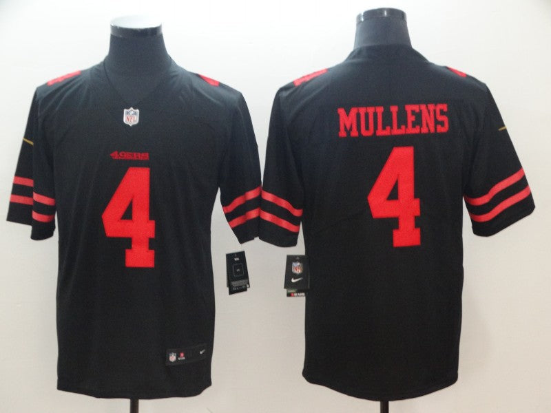 Men's San Francisco 49ers Nick Mullens #4 Black Game Jerseys