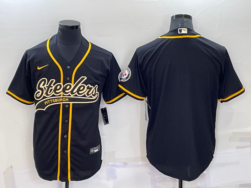 Men's Pittsburgh Steelers Black Blank Jerseys