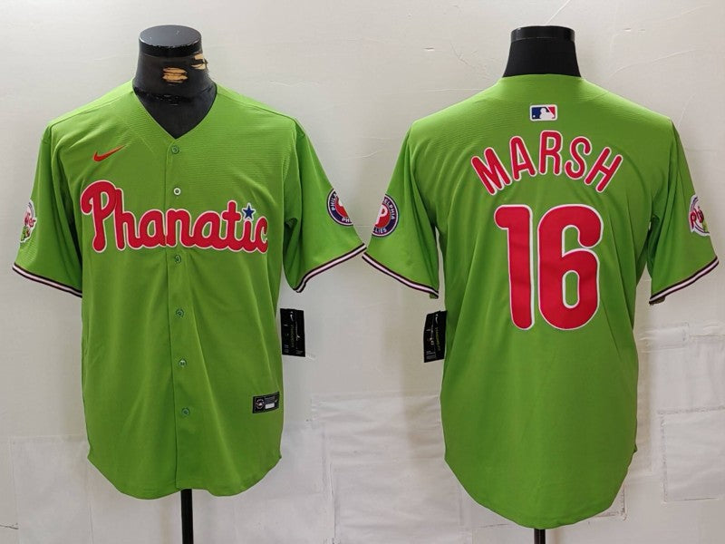 Men's Philadelphia Phillies Brandon Marsh #16 Green Limited Player Jerseys
