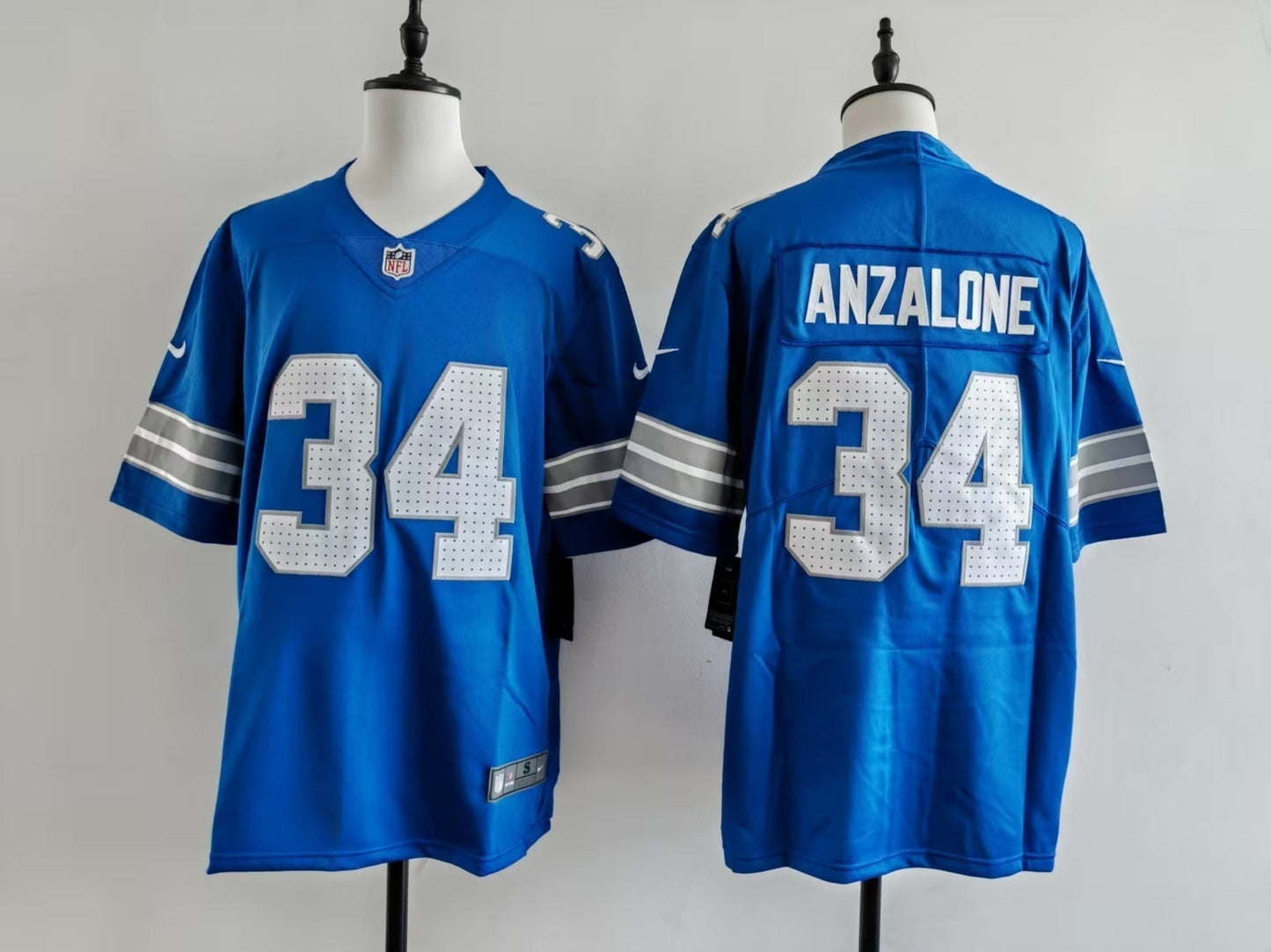 Men's Detroit Alex Anzalone Bates Jersey - Blue