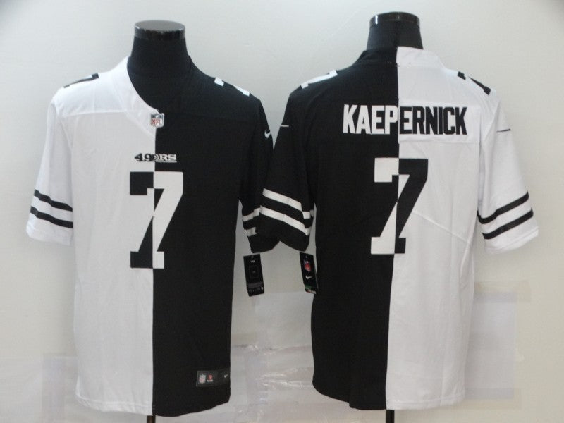 Men's San Francisco 49ers Colin Kaepernick #7 Black/White Game Jerseys