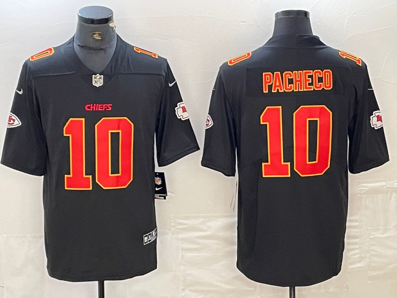 Men's Kansas City Chiefs Isiah Pacheco #10 Black Fashion Game Jerseys