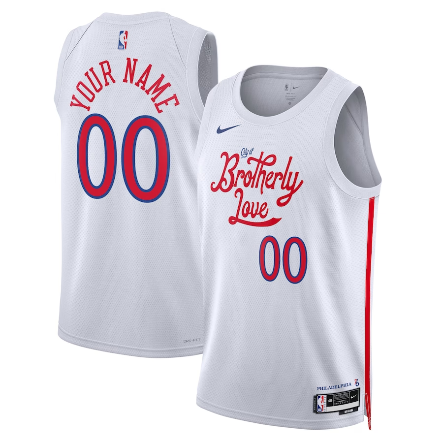 Men's Philadelphia 76ers White 2022/23 Swingman Custom Jerseys - City Edition