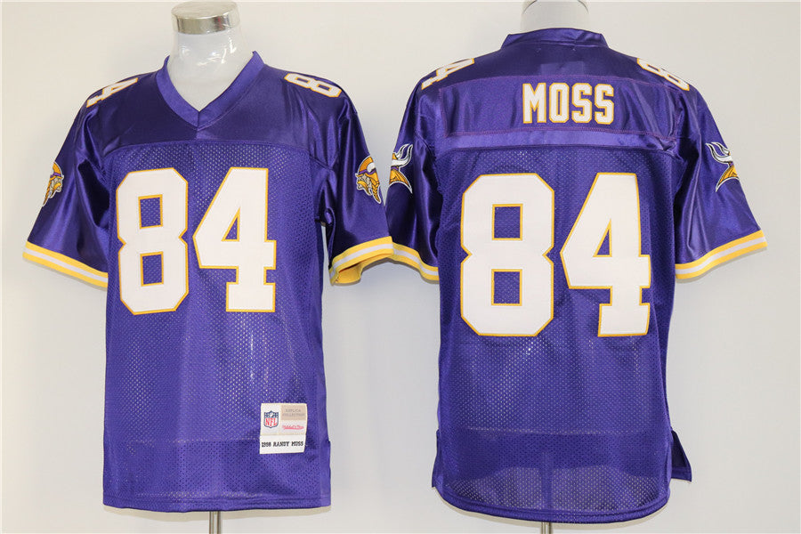 Men's Minnesota Vikings Randy Moss Mitchell & Ness Purple Legacy Replica Jerseys