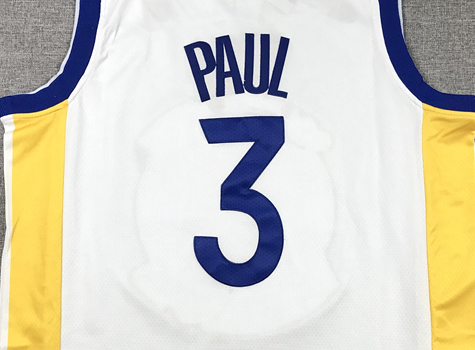 Men's Golden State Warriors Chris Paul #3 White Fast Break Player Jerseys - Association Edition