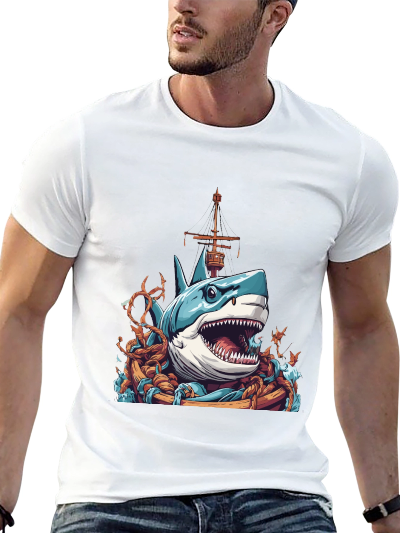 Shark Attack T-Shirt - Nautical Graphic Tee