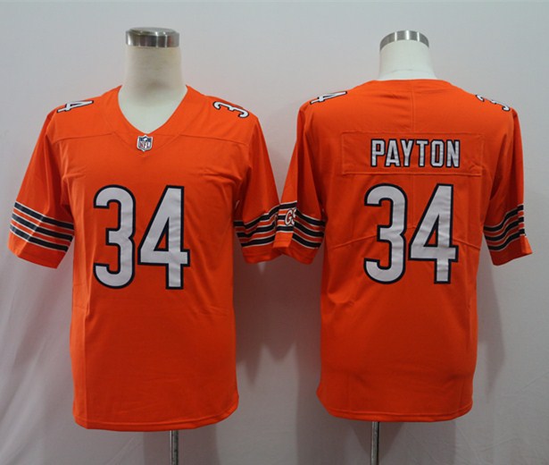 Men's Chicago Bears Walter Payton #34 Orange Player Game Jerseys