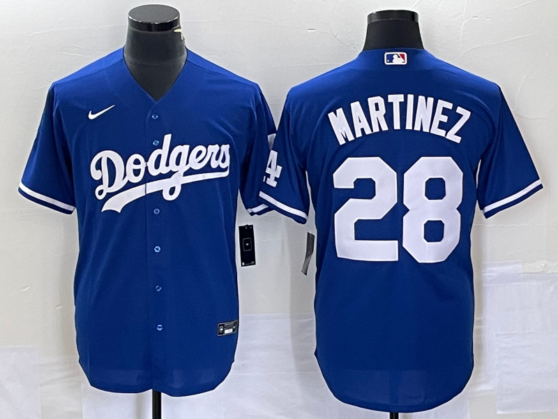 Men's Los Angeles Dodgers J.D. Martinez #28 Blue Replica Baseball Jerseys