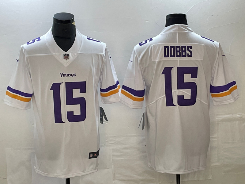 Men's Minnesota Vikings Joshua Dobbs #15 White Game Jerseys