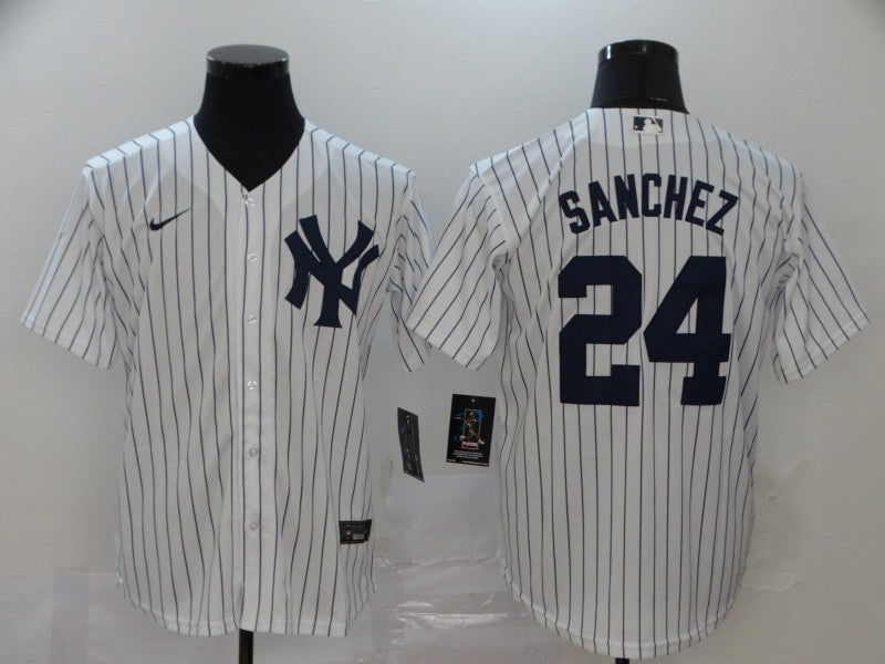 Men's New York Yankees Gary Sanchez #24 White Replica Baseball Jerseys