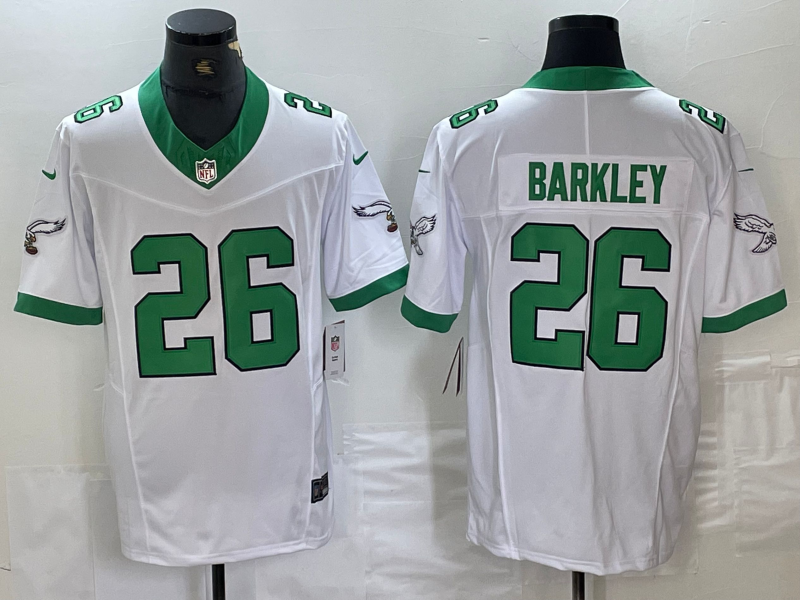 Men's Philadelphia Eagles Saquon Barkley #26 White Vapor F.U.S.E. Limited Jerseys