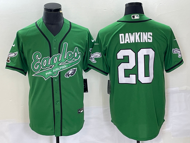 Men's Philadelphia Eagles Brian Dawkins #20 Kelly Green Game Jerseys Joint Edition