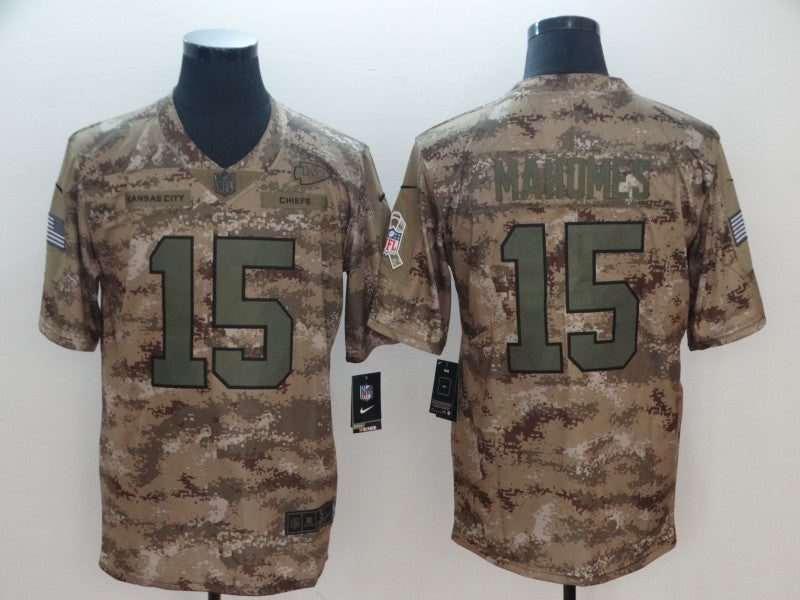 Men's Kansas City Chiefs Patrick Mahomes Camouflage Player Game Jerseys