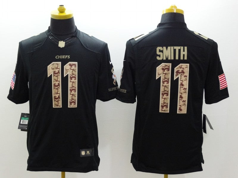 Men's Kansas City Chiefs Alex Smith #11 Black Game Jerseys