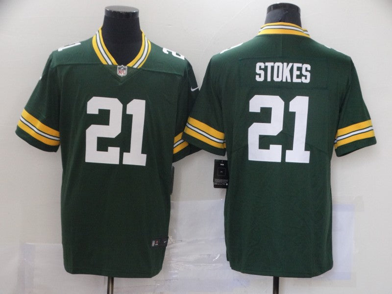 Men's Green Bay Packers Eric Stokes #21 Green Game Jerseys