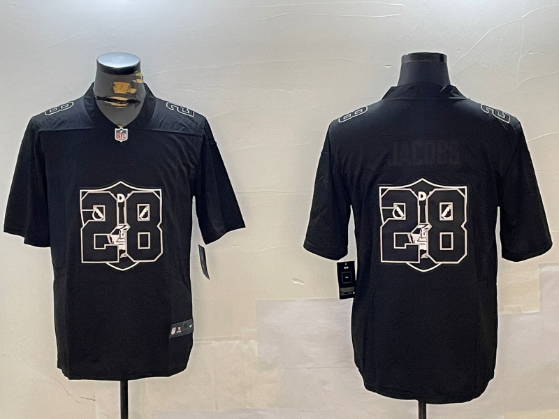 Men's Las Vegas Raiders Josh Jacobs #28 Black Alternate Game Player Jerseys