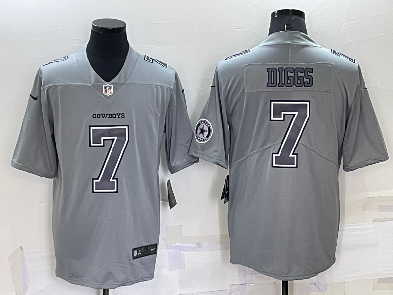 Men's Dallas Cowboys Trevon Diggs #7 Gray Atmosphere Fashion Game Jerseys