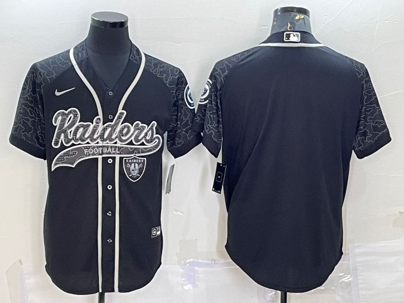 Men's Las Vegas Raiders Black RFLCTV Limited Blank Jerseys