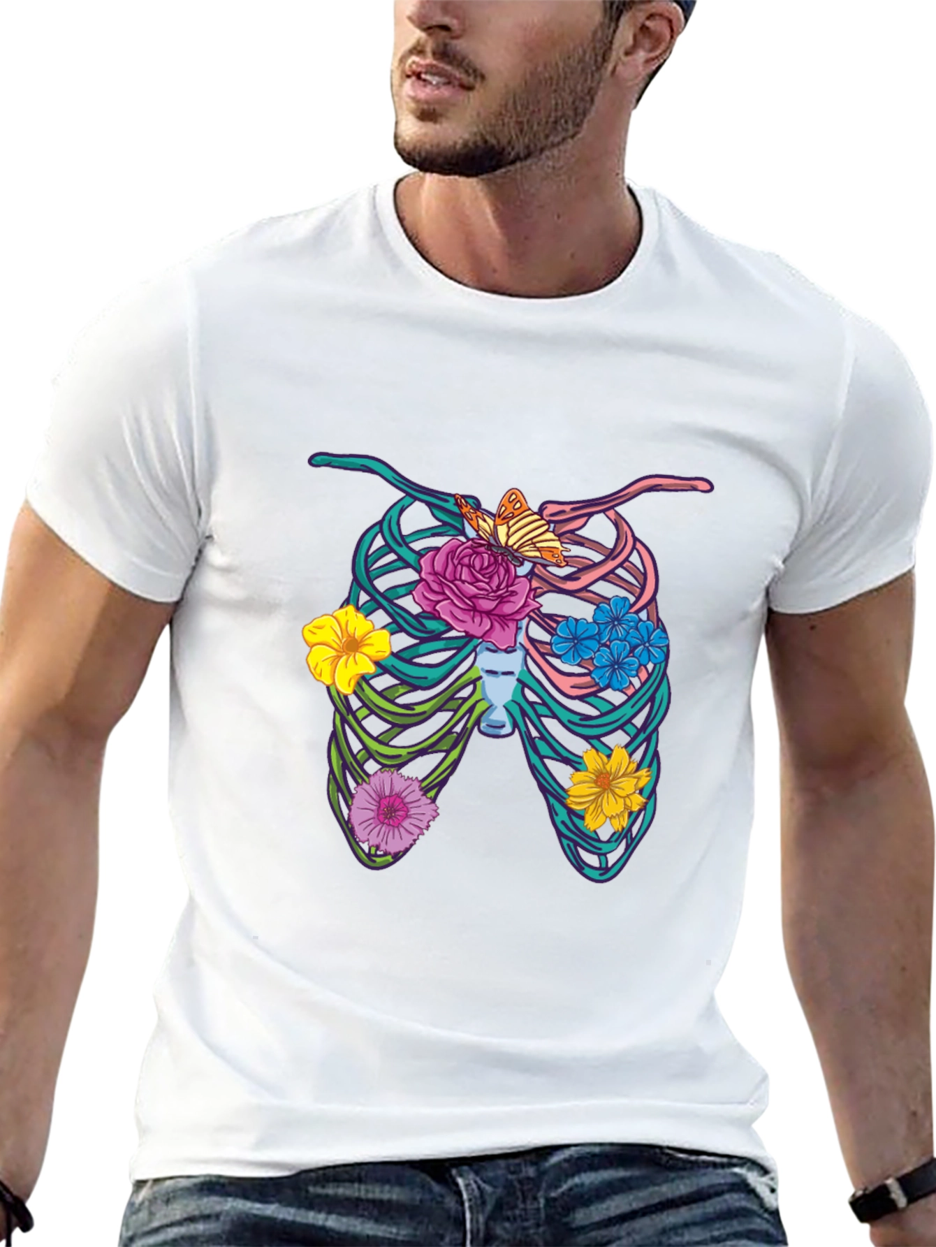 Floral Rib Cage Graphic Tee