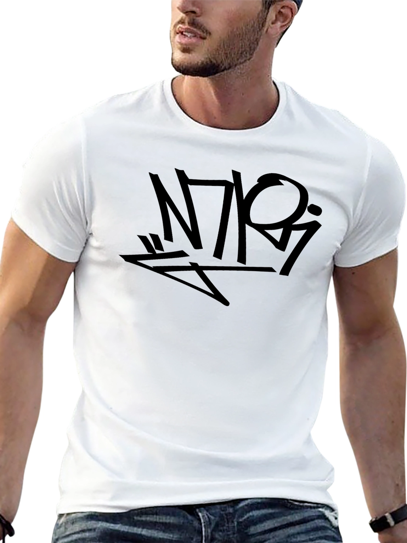 Urban Black Graphic Tee - Abstract Graffiti Style