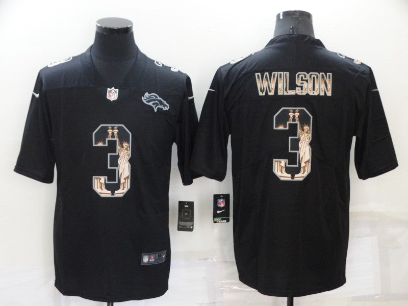 Men's Denver Broncos Russell Wilson #3 Black Player Jerseys