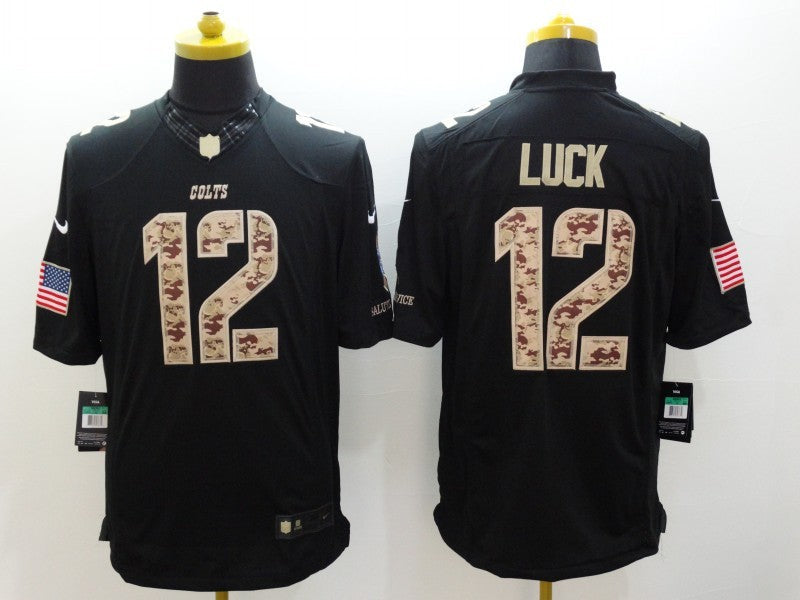 Men's Indianapolis Colts Andrew Luck #12 Black Player Game Jerseys