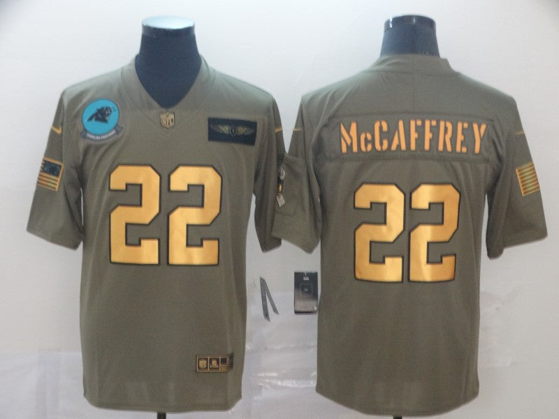 Men's Carolina Panthers Christian McCaffrey #22 Brown Alternate Game Jerseys