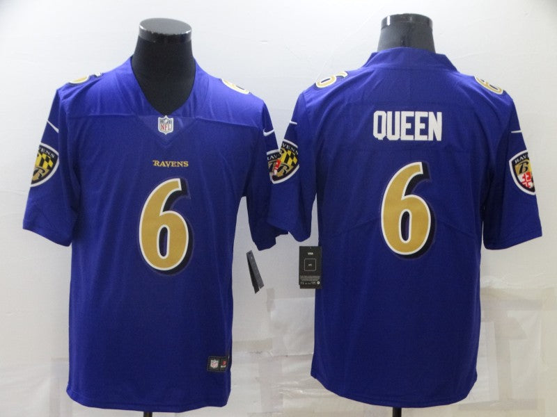 Men's Baltimore Ravens Patrick Queen #6 Purple Game Jerseys
