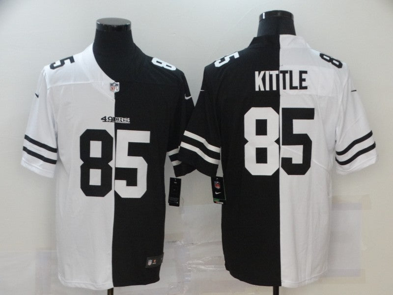 Men's San Francisco 49ers George Kittle #85 Black/White Game Jerseys