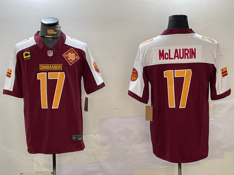 Men's Washington Commanders Terry McLaurin #17 Burgundy Player Game Jerseys