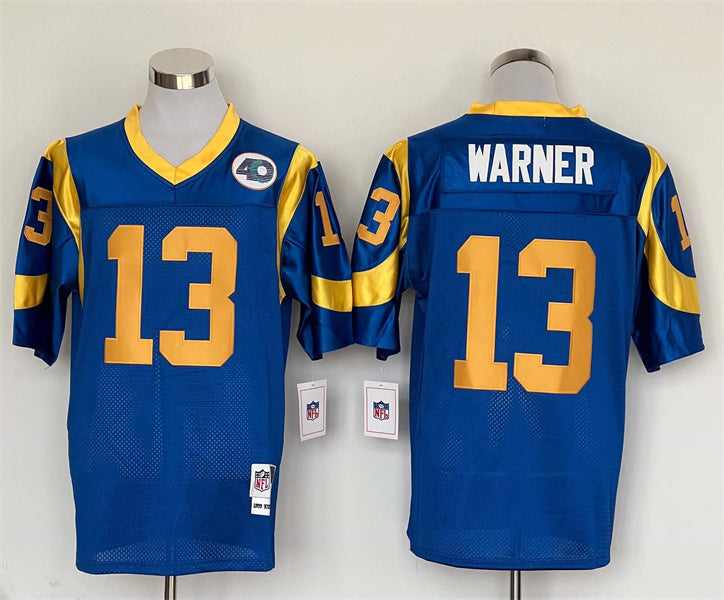 Men's San Louis Rams Kurt Warner Mitchell & Ness Blue Legacy Replica Jerseys
