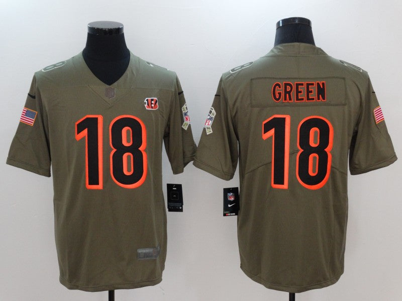 Men's Cincinnati Bengals A.J. Green #18 Brown Game Jerseys