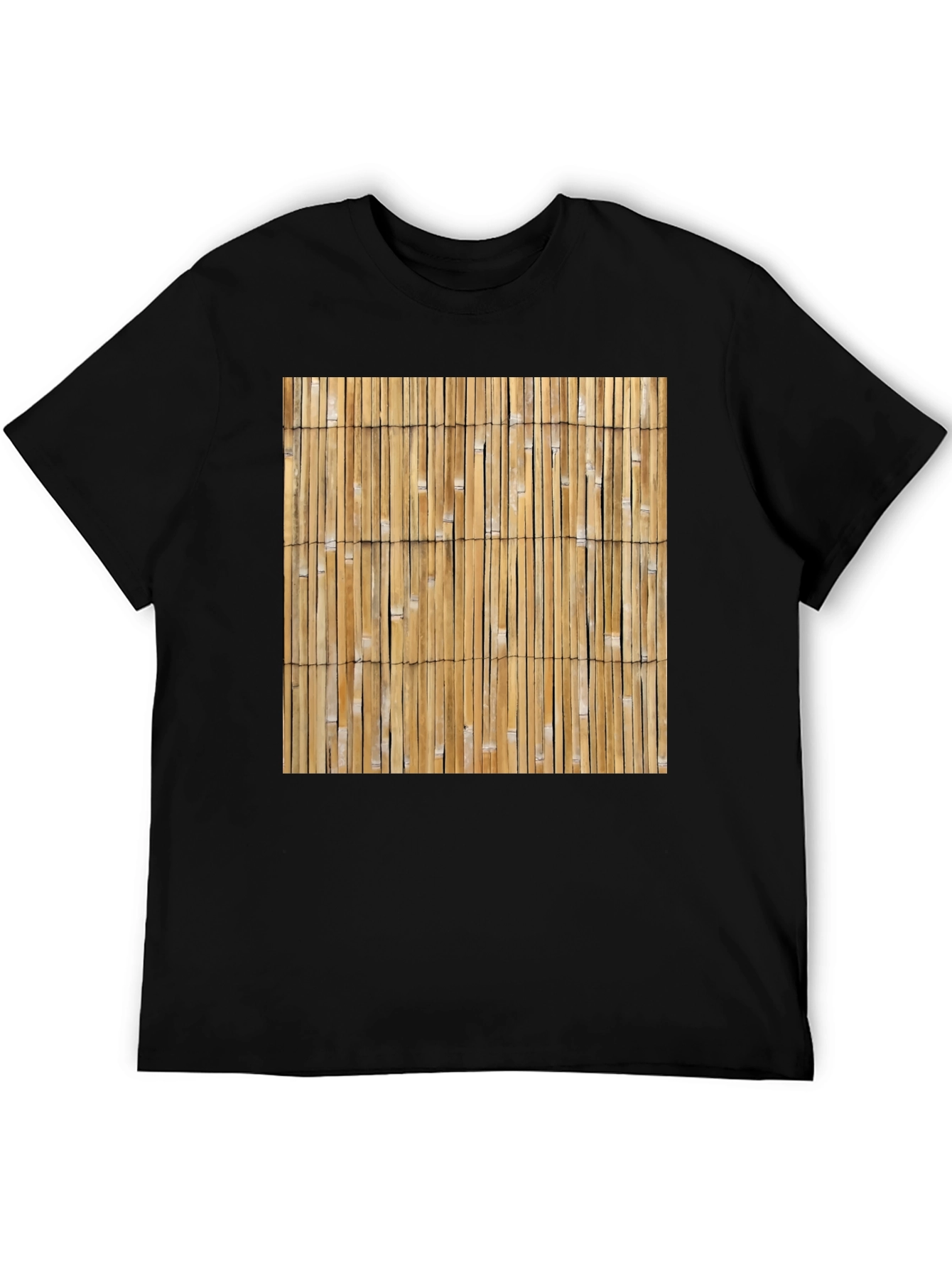 Bamboo Pattern Graphic Tee - Unique Natural Style