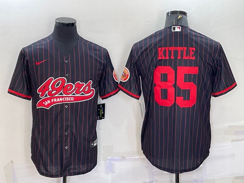 Men's San Francisco 49ers George Kittle #85 Black Player Game Jerseys Joint Edition