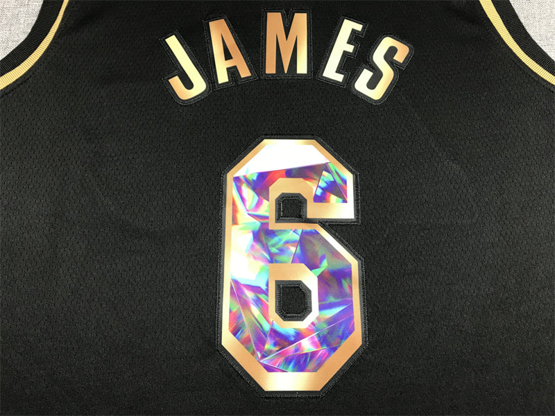 Men's Los Angeles Lakers LeBron James #6 Black Swingman Player Jerseys