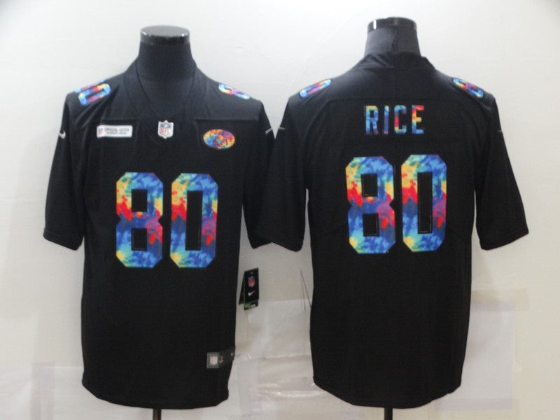 Men's San Francisco 49ers Jerry Rice #80 Black Player Game Jerseys