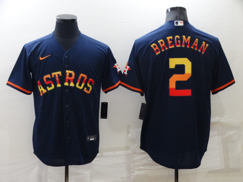 Men's Houston Astros Alex Bregman #2 Navy Replica Team Jerseys