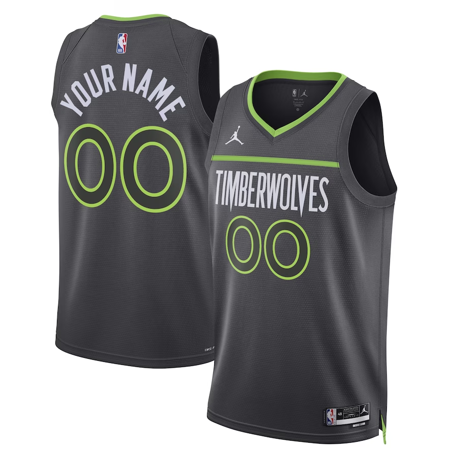 Men's Minnesota Timberwolves Black 2022/23 Swingman Custom Jerseys - Statement Edition