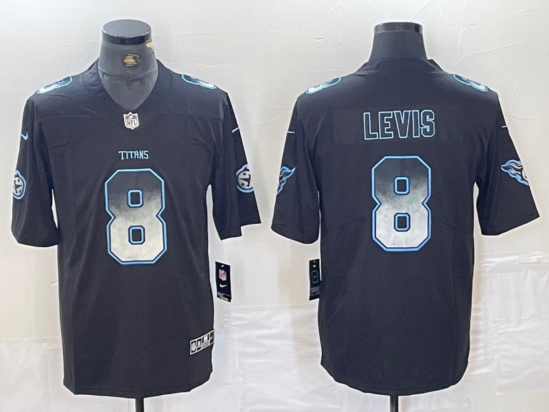 Men's Tennessee Titans Will Levis #8 Black Player Game Jerseys