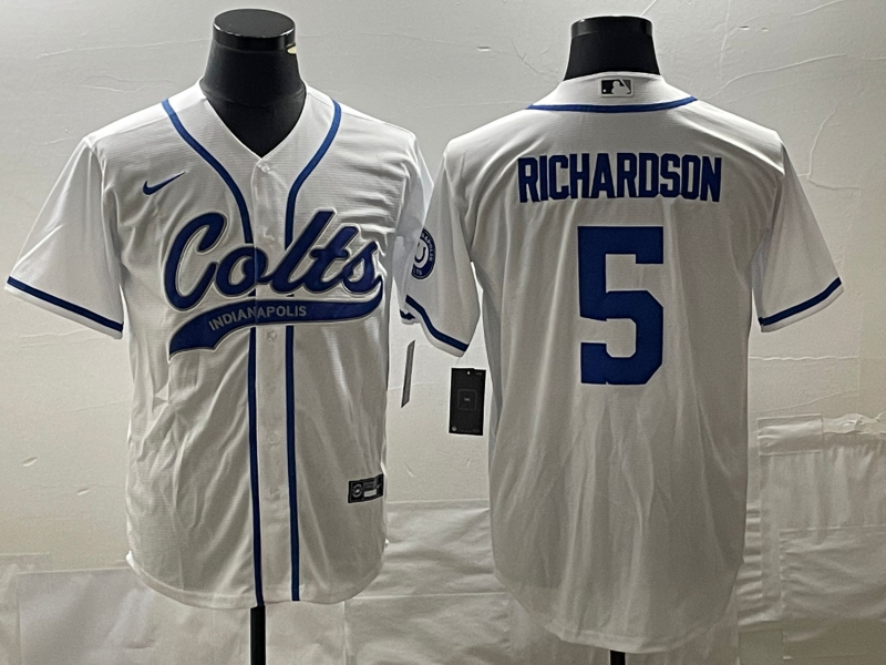 Men's Indianapolis Colts Anthony Richardson #5 White Game Jerseys Joint Edition