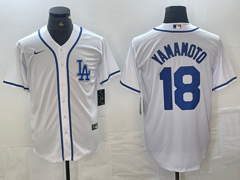 Men's Los Angeles Dodgers Yoshinobu Yamamoto #18 White Limited Player Jerseys