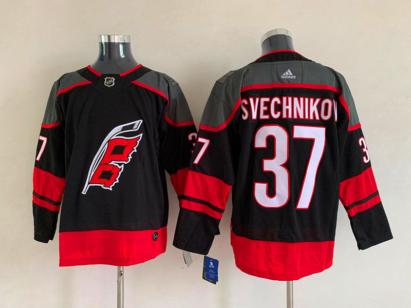 Men's Carolina Hurricanes Andrei Svechnikov #37 Black Home Breakaway Player Jerseys