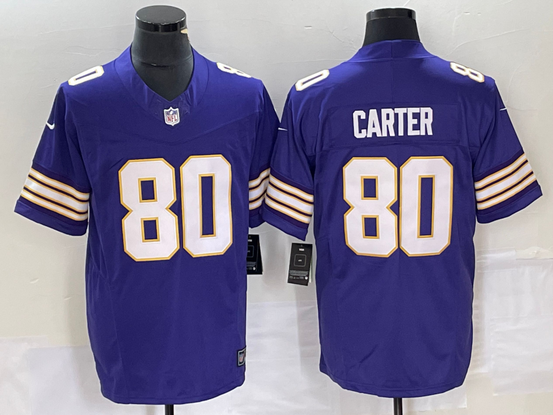 Men's Minnesota Vikings Cris Carter #80 Purple Classic Player Jerseys