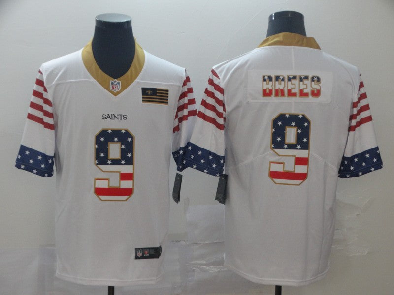 Men's New Orleans Saints Drew Brees #9 White Alternate Game Jerseys
