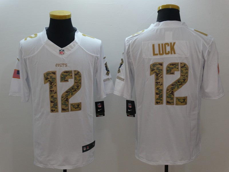 Men's Indianapolis Colts Andrew Luck #12 White Game Player Jerseys