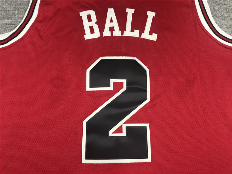 Men's Chicago Bulls Lonzo Ball #2 Red Fast Break Replica Player Jerseys